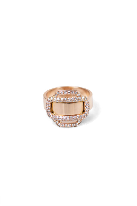 Hermès Attelage D'or' Rose Gold Diamond Ring