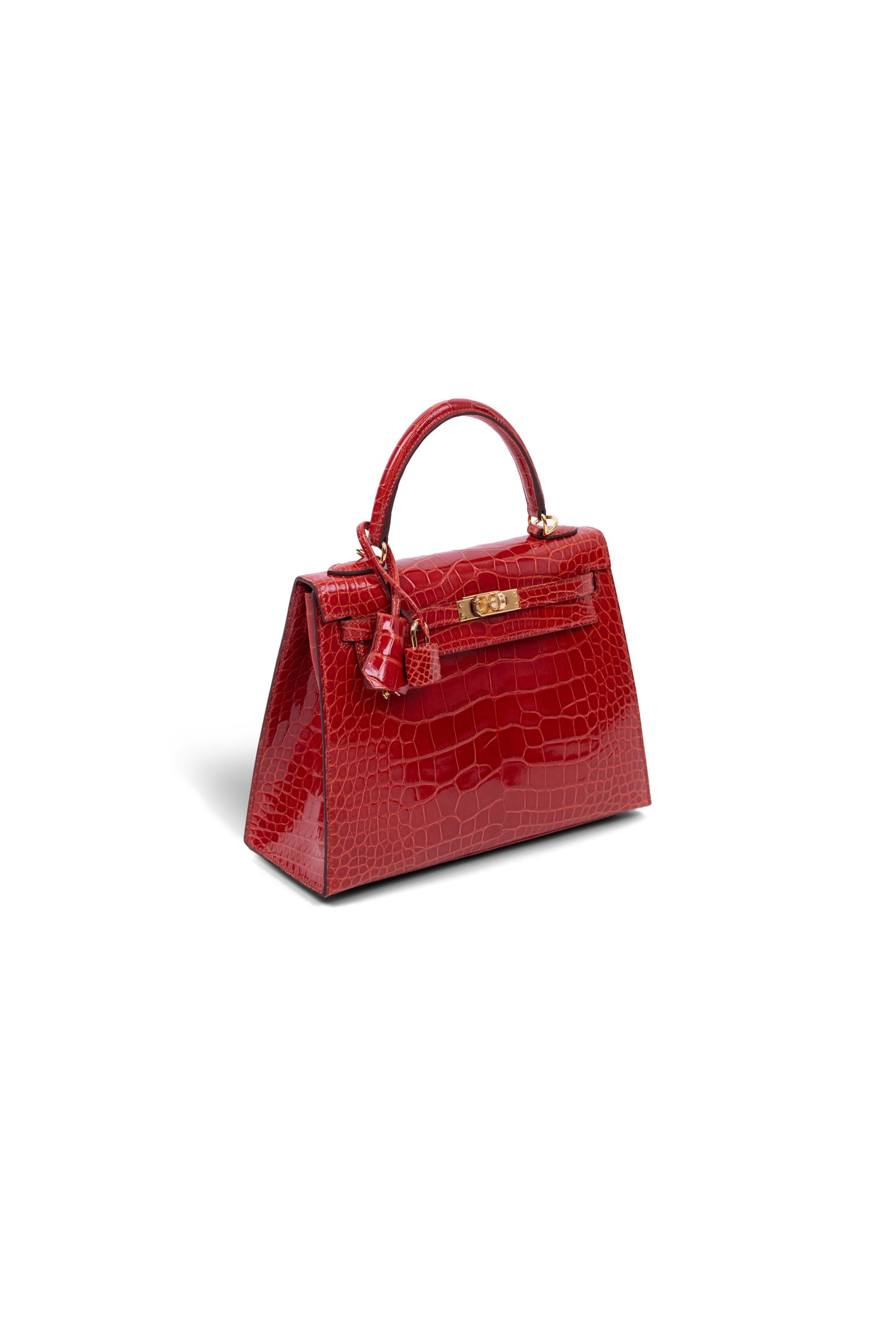 Hermès - Kelly 25 Shiny Alligator in Sanguine GHW