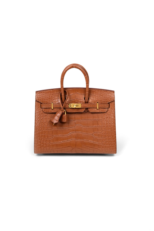 Hermés Birkin 25 Matte Alligator Gold GHW