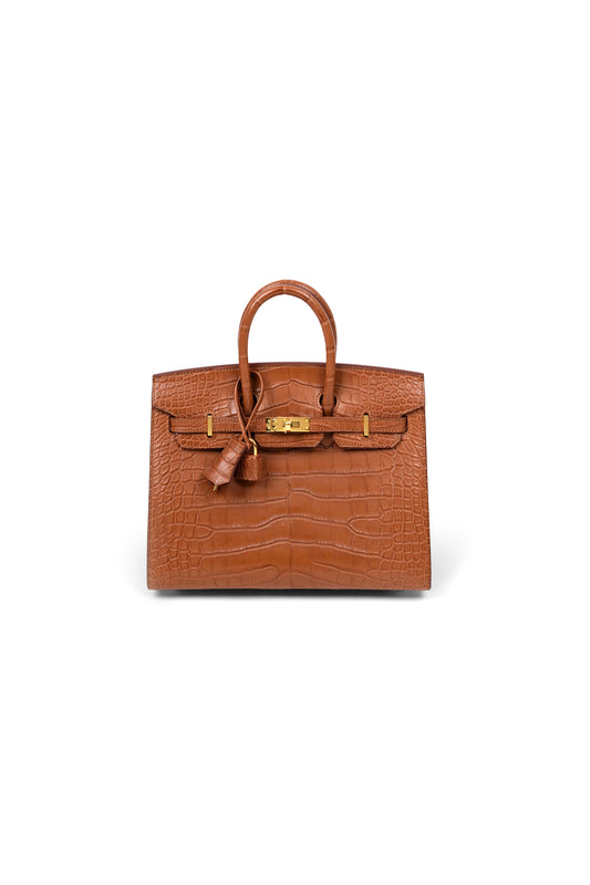 Hermés Birkin 25 Matte Alligator Gold GHW