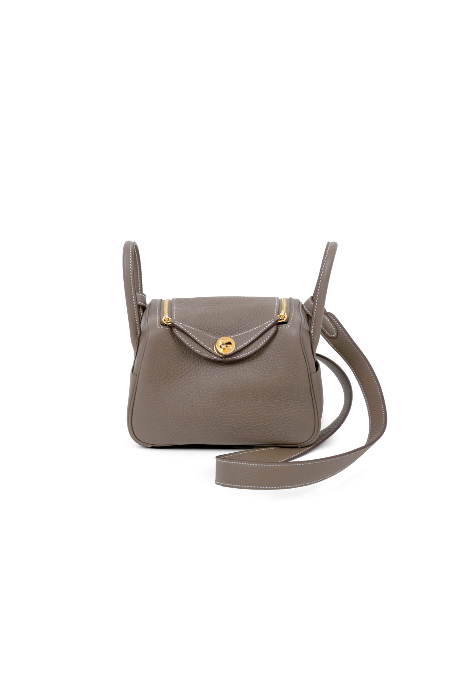 Hermès Mini Lindy Etoupe GHW