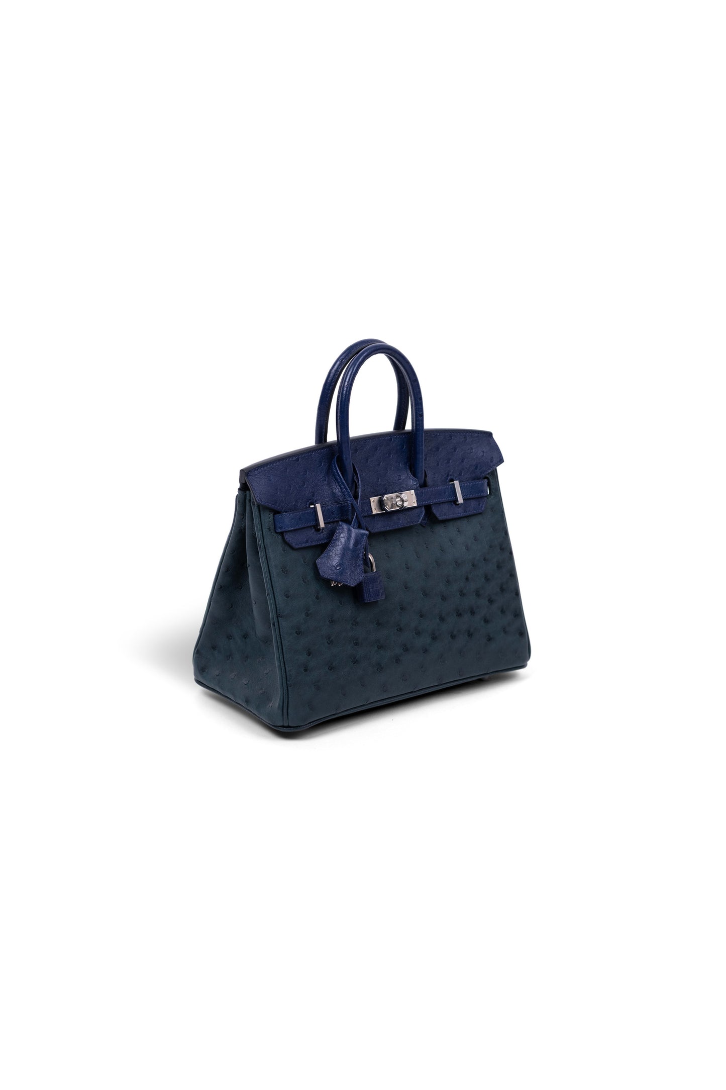 Hermès Birkin 25 Ostrich in Vert Cypress/Blue Iris PHW