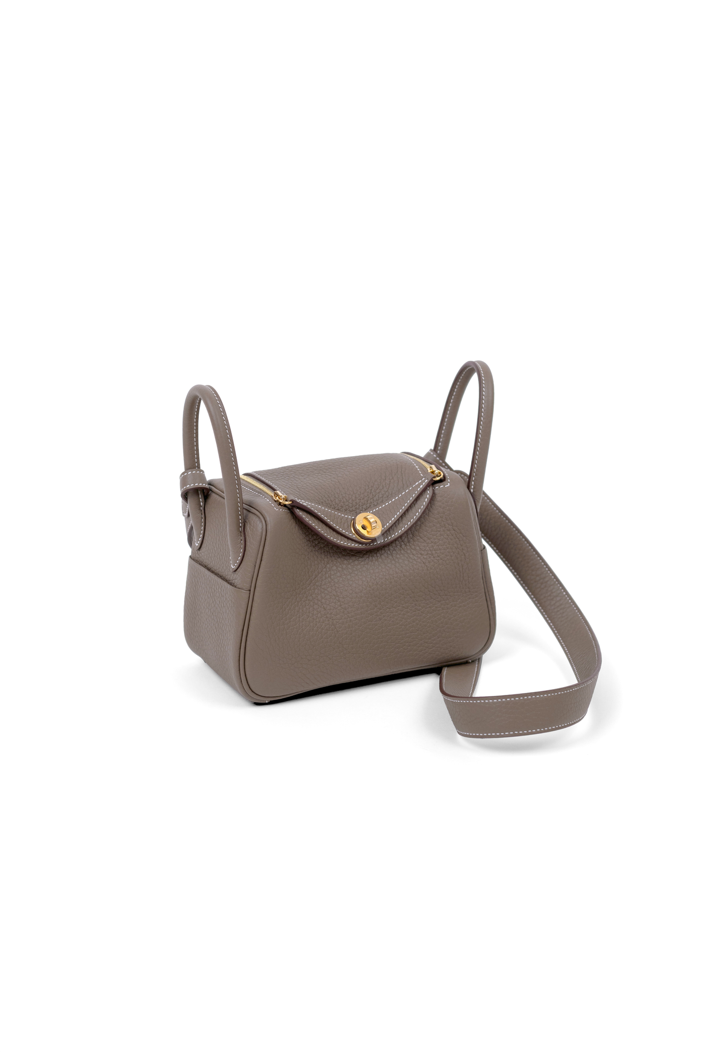 Hermès Mini Lindy Etoupe GHW