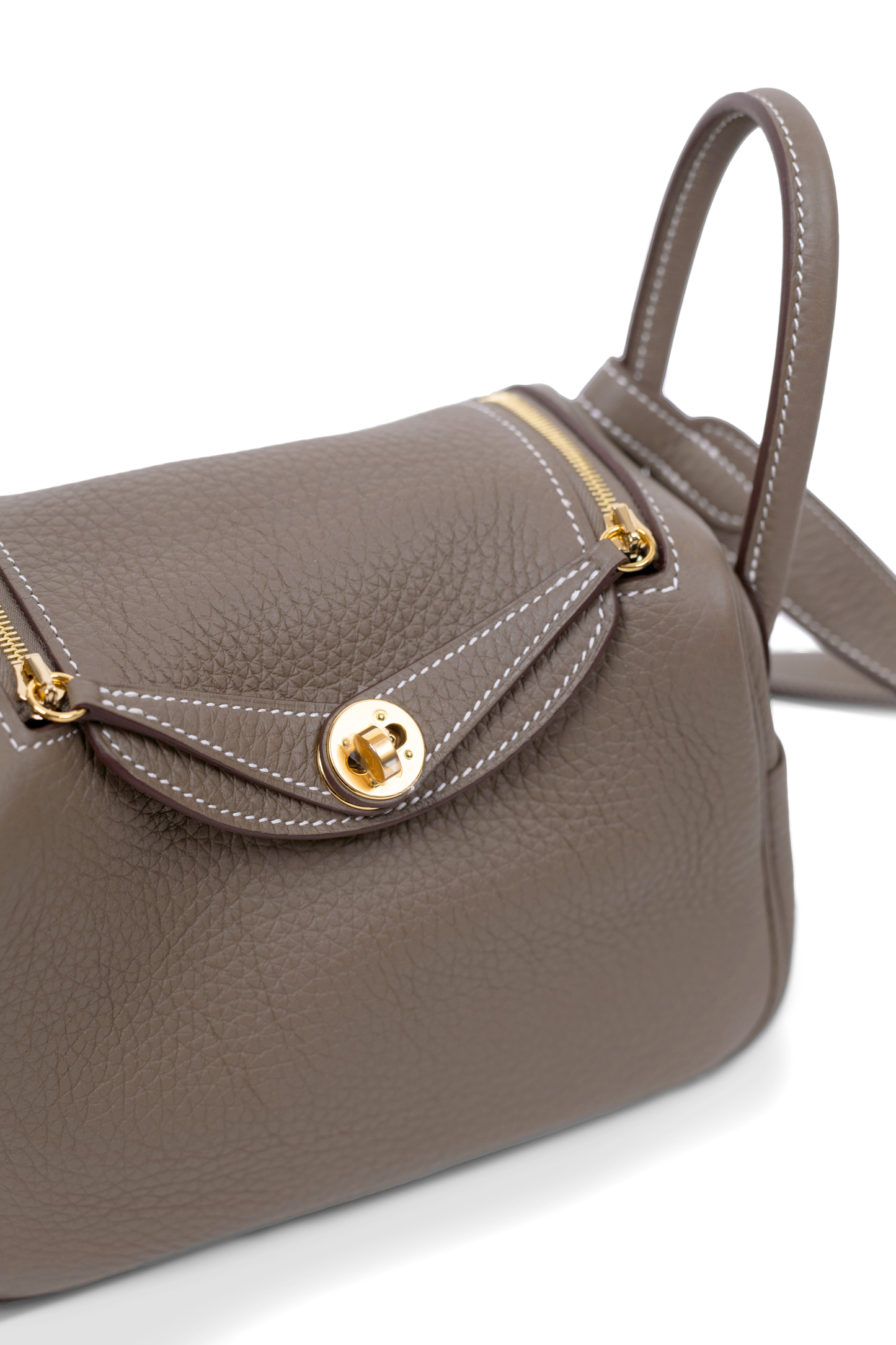 Hermès Mini Lindy Etoupe GHW