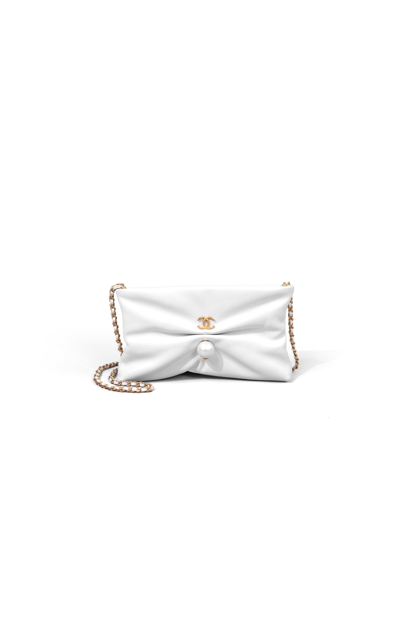 Chanel White Pearl Clutch