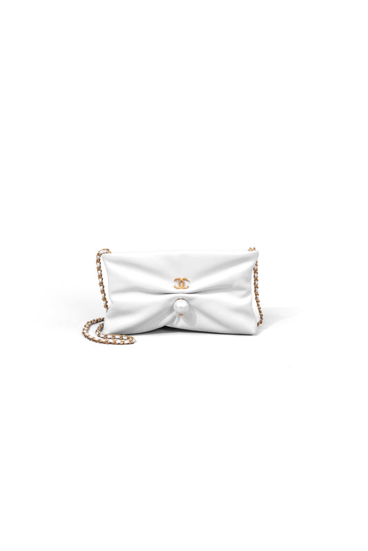 Chanel White Pearl Clutch