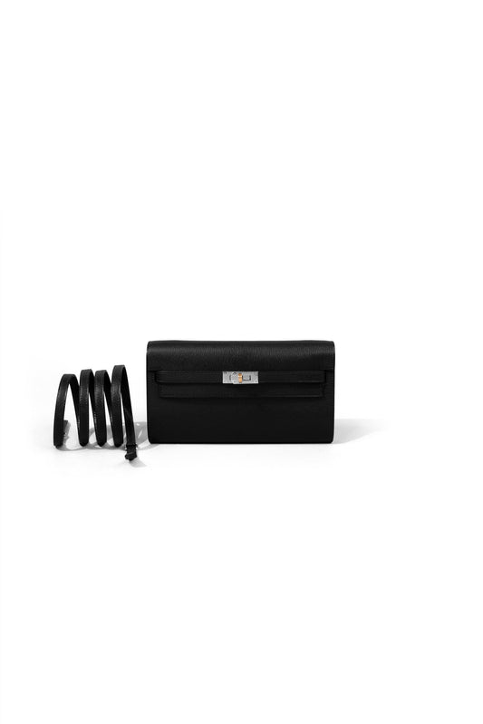 Hermès Kelly Wallet To Go Epsom Black PHW