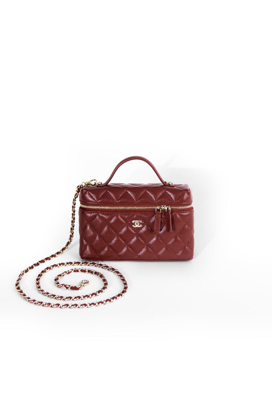 Chanel Burgundy Vanity with Handle