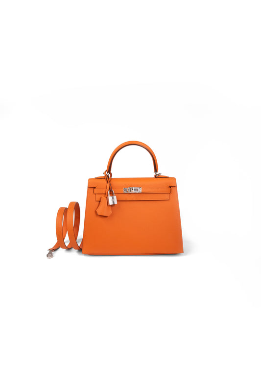 Hermes Kelly 25 Epsom Orange PHW