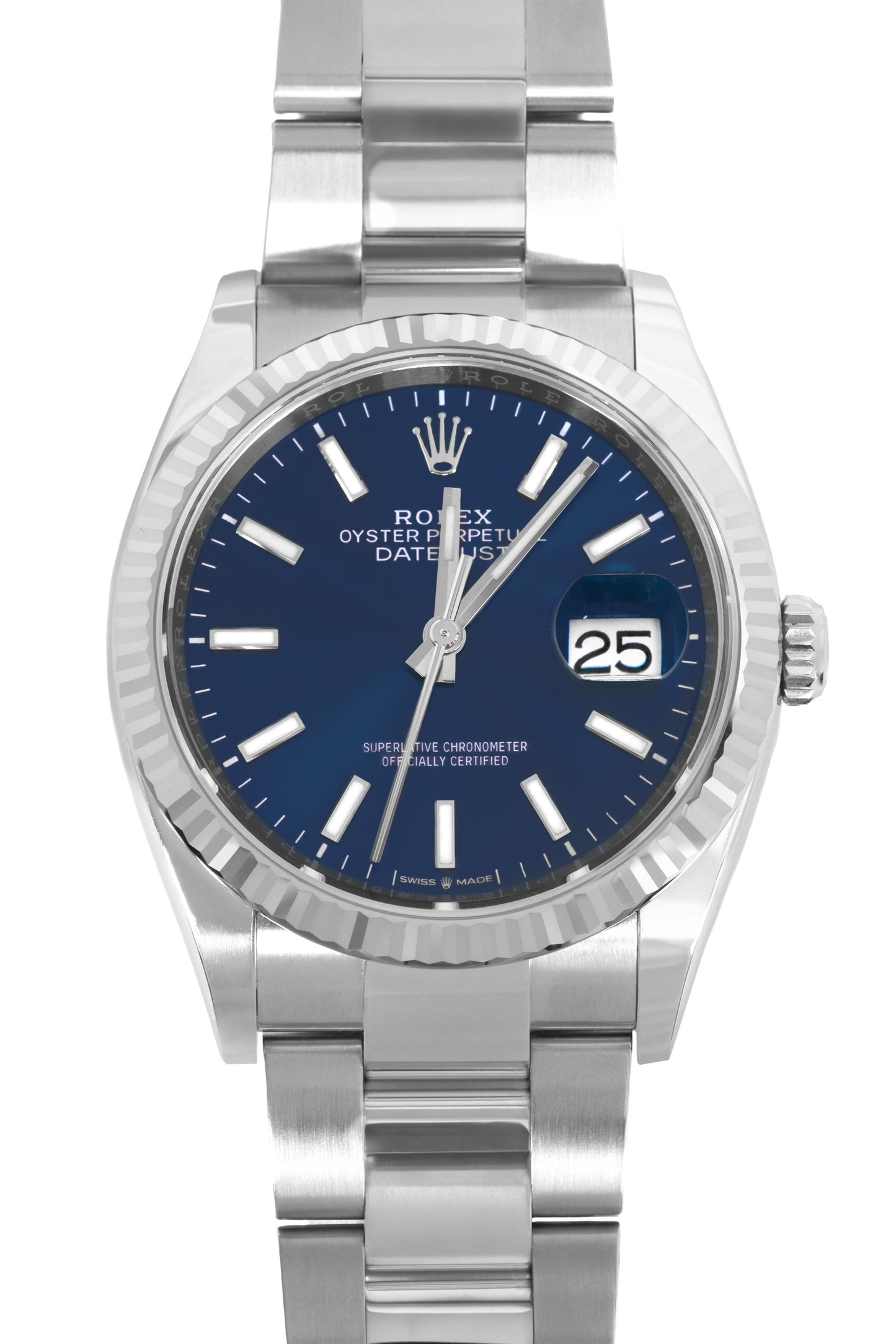 Rolex Datejust 36mm in White Gold with Blue Dial