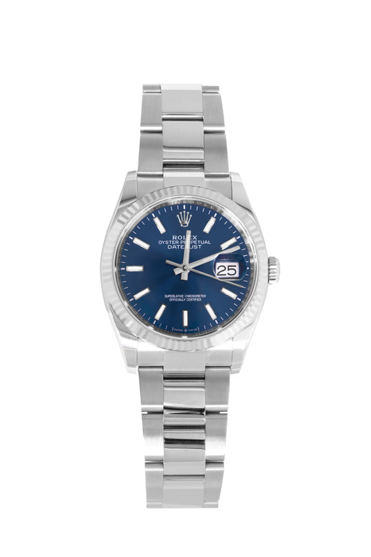Rolex Datejust 36mm in White Gold with Blue Dial