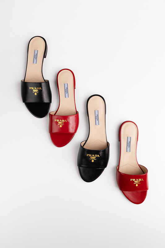 Prada Sandals in Black & Red