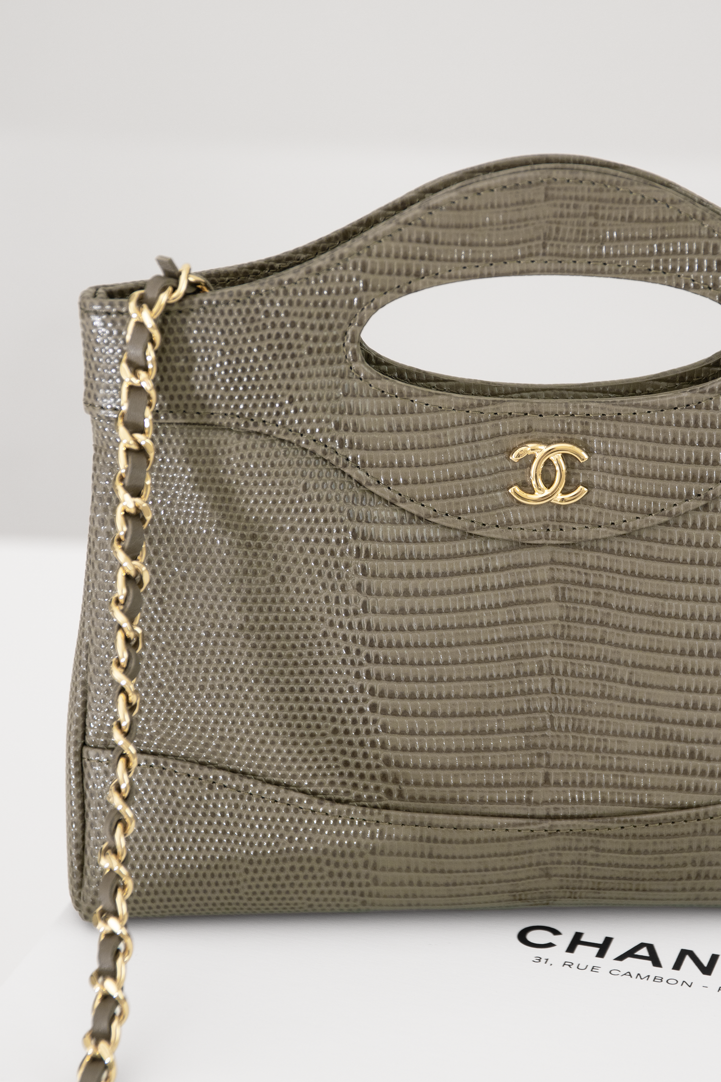Chanel 31 Mini in Dark Grey Lizard