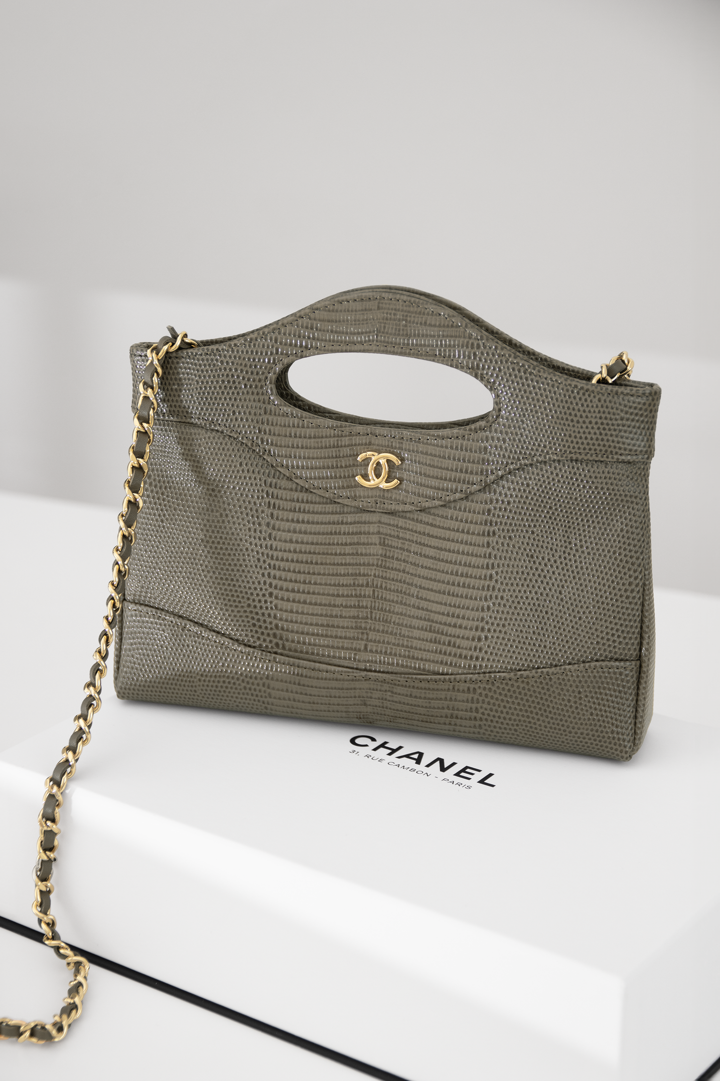 Chanel 31 Mini in Dark Grey Lizard