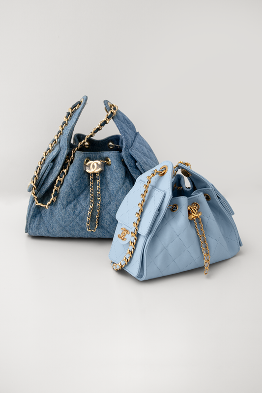 Chanel Small Denim & Mini Light Blue Hobo 25 Bags