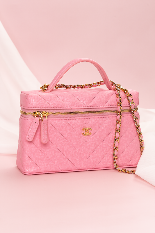 Chanel Vanity Case with Chain in Rose