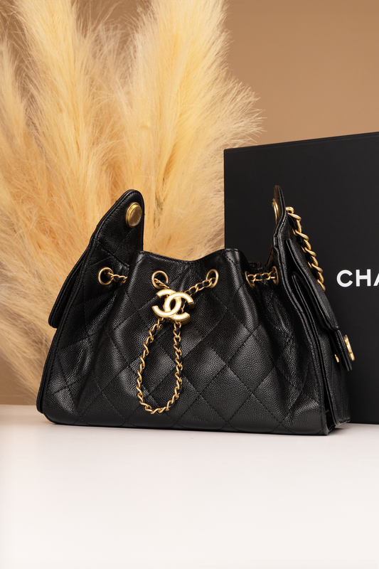 Chanel Mini Hobo 25 Bag in Black
