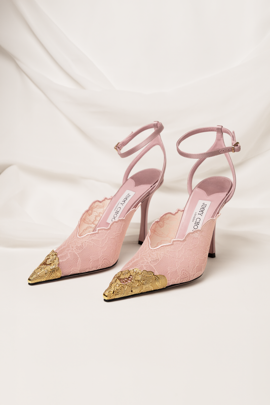 Jimmy Choo Faiz 100 Pumps in Rose Lace