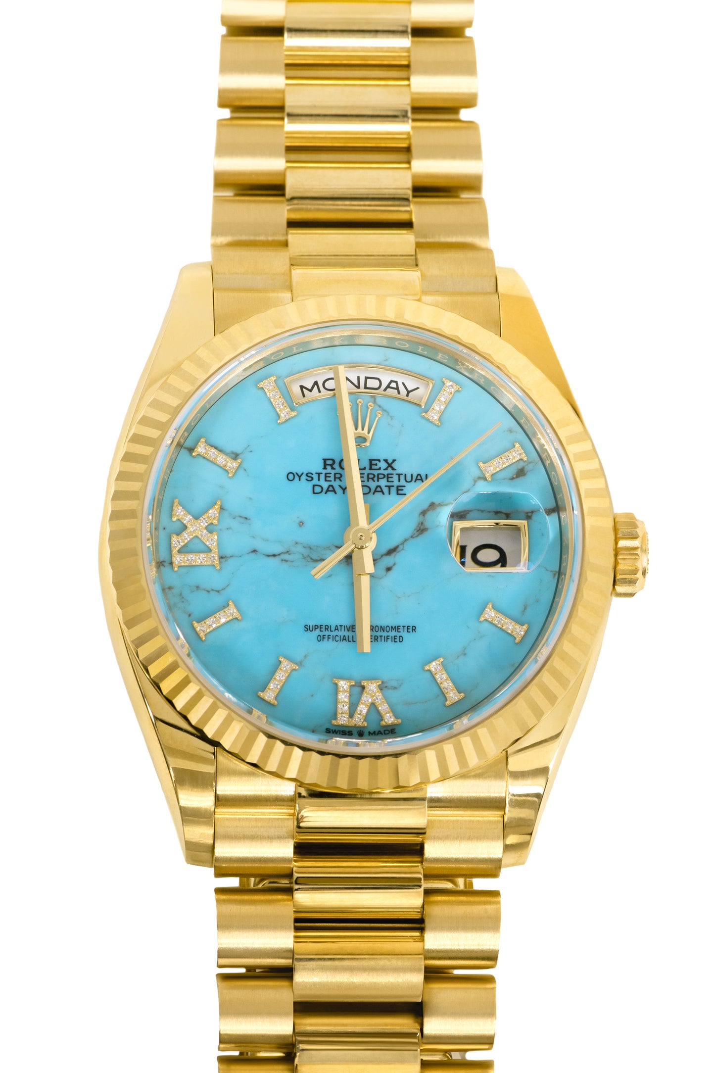 Rolex Day Date 36mm in Yellow Gold with Turquiose Dial