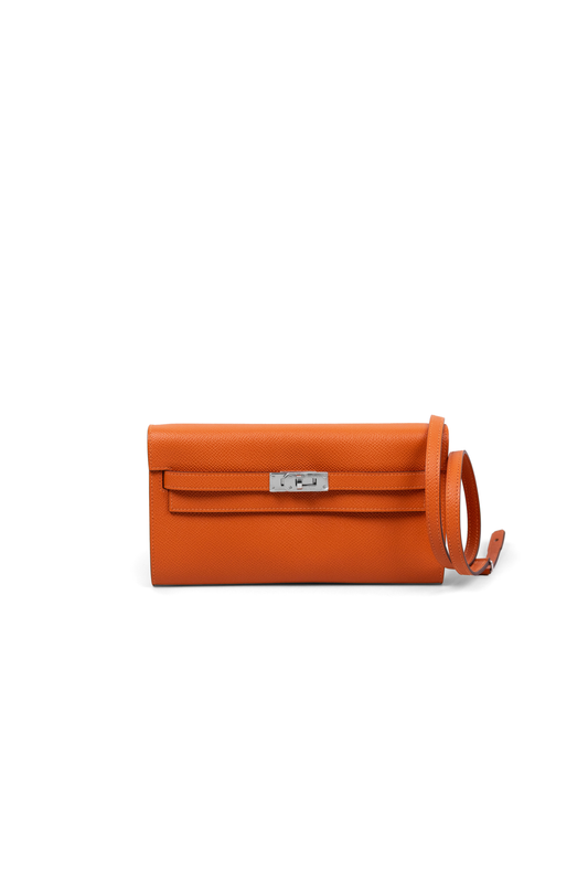 Hermés Kelly Wallet To Go in Orange PHW