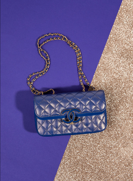 Chanel Metallic Indigo Flap Bag