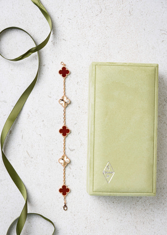Van Cleef Limited Edition Rose Gold Carnelian Bracelet