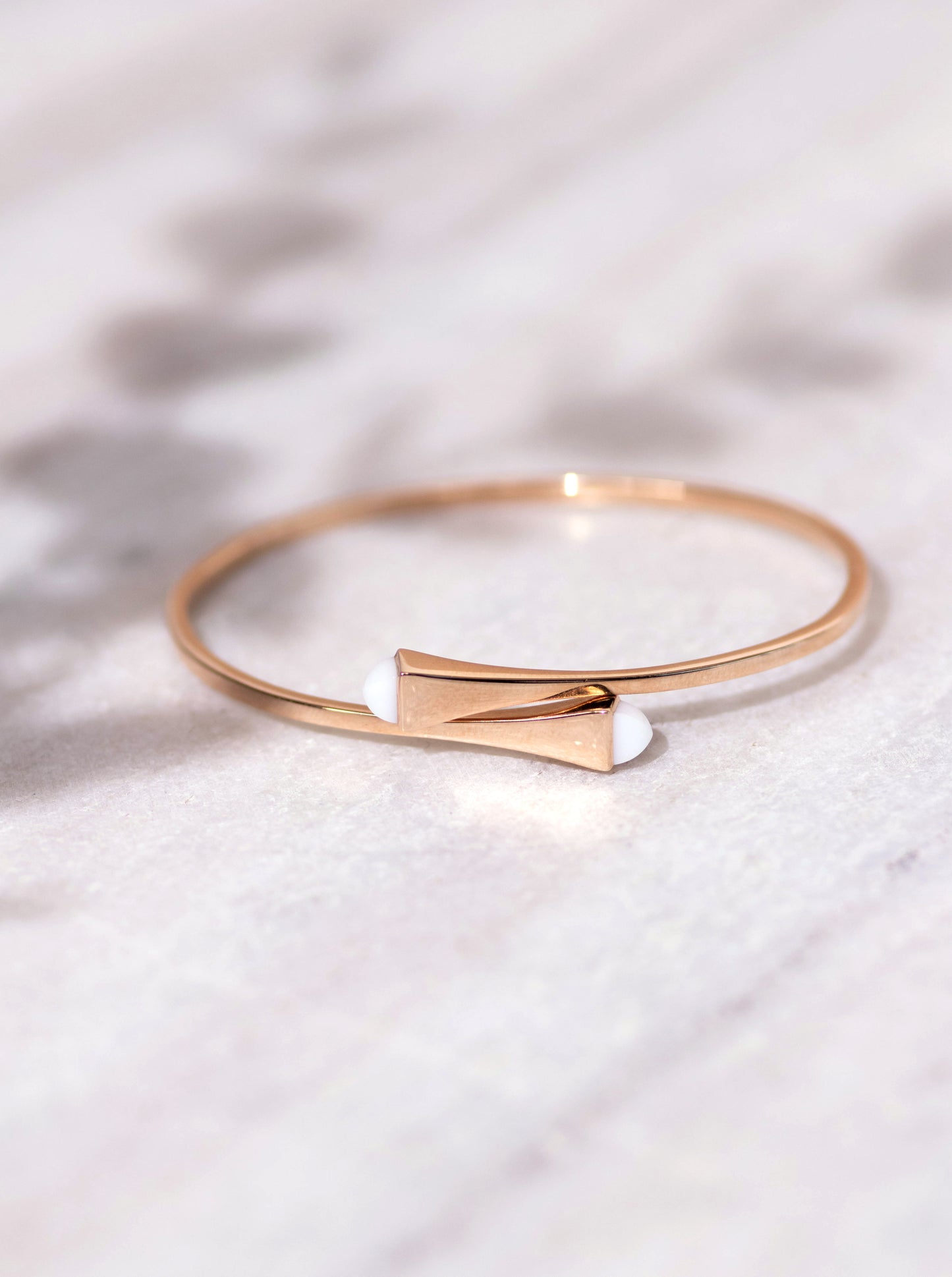 Marli Rose Gold Cleo Coral Stone and White Agate