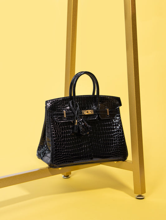 Hermès Birkin 25 Sellier Black Crocodile with GHW