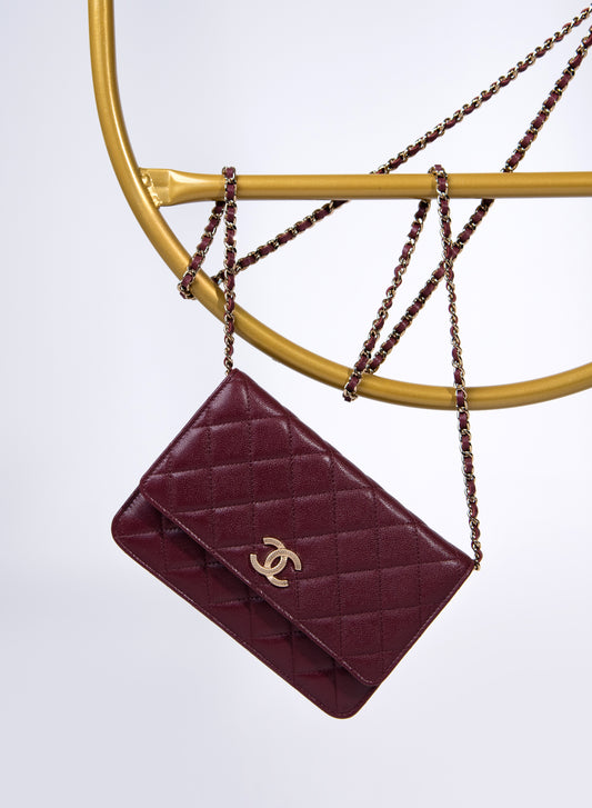 Chanel - Wallet on Chain in Burgundy