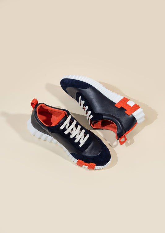 Hermès - Bouncing Sneakers in Marine / Orange H