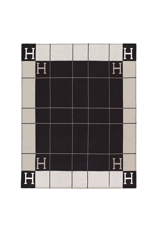 Hermes Black Throw Blanket