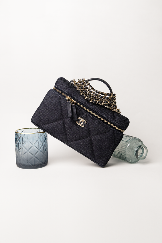 Chanel Denim Vanity Case with Chain