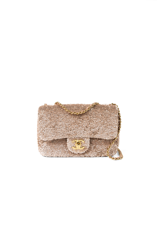 Chanel Mini Sequin Flap Bag in Rose