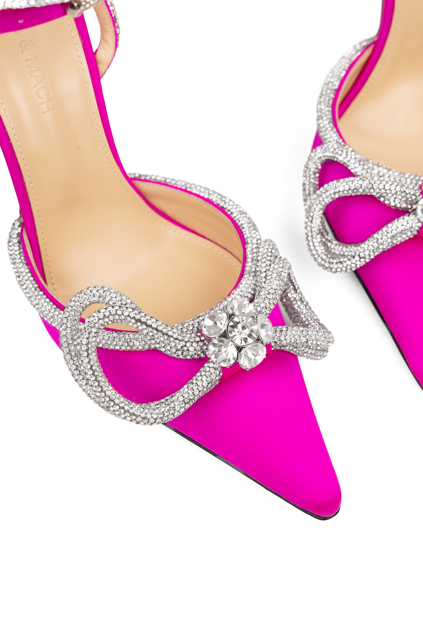 Mach & Mach Double Bow Pointed Pumps in Fuchsia