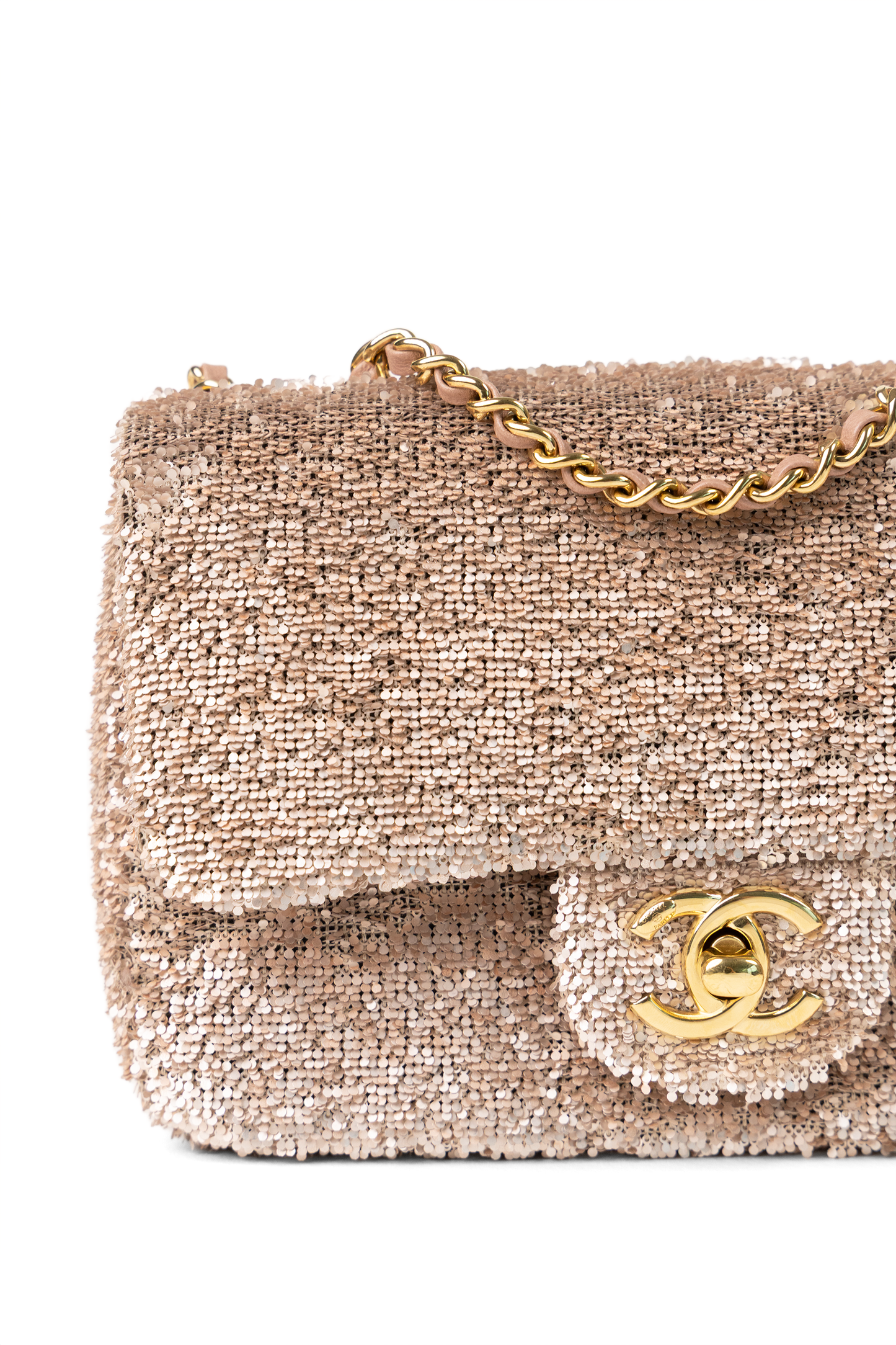 Chanel Mini Sequin Flap Bag in Rose