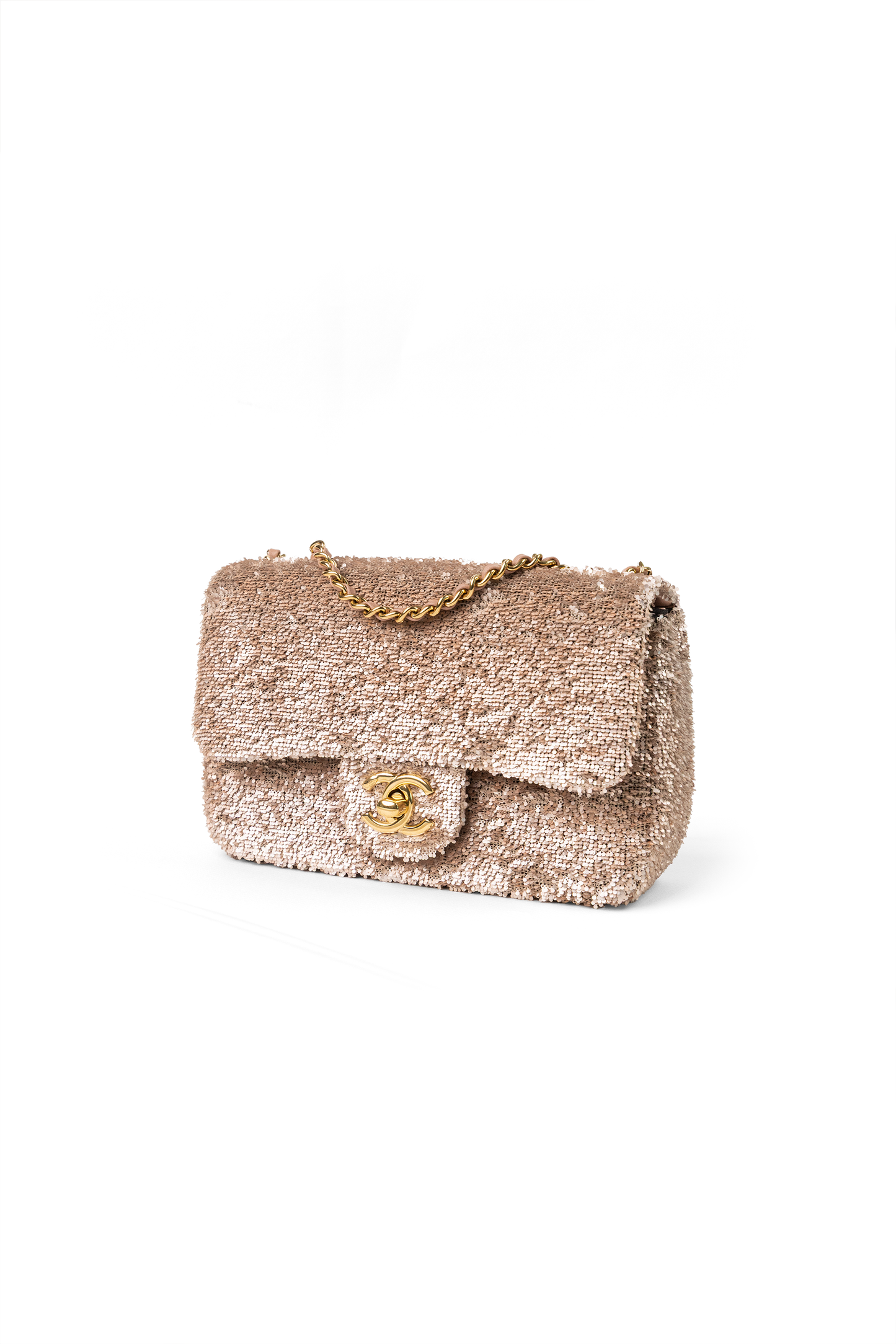 Chanel Mini Sequin Flap Bag in Rose