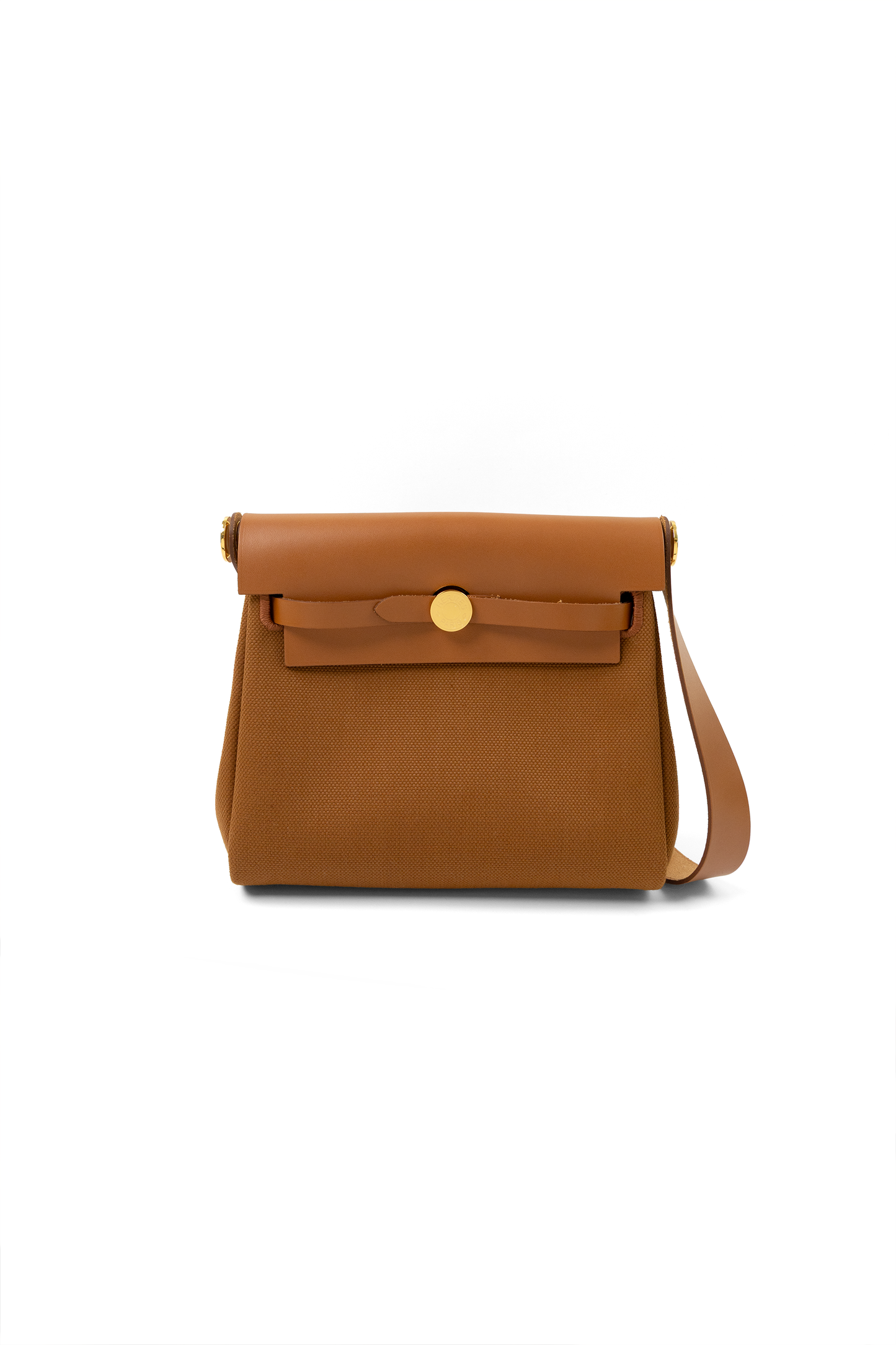 Hermès Mini Herbag Zip 20 Canvas in Fauve