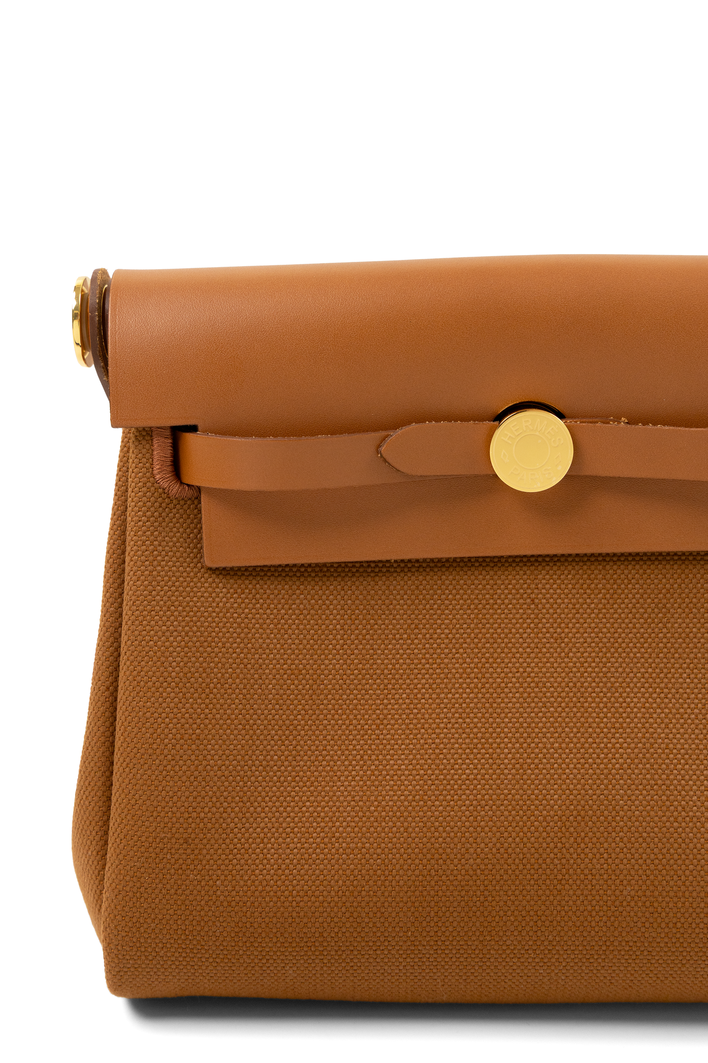 Hermès Mini Herbag Zip 20 Canvas in Fauve