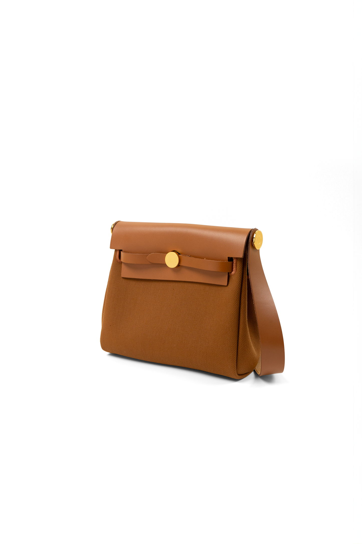 Hermès Mini Herbag Zip 20 Canvas in Fauve