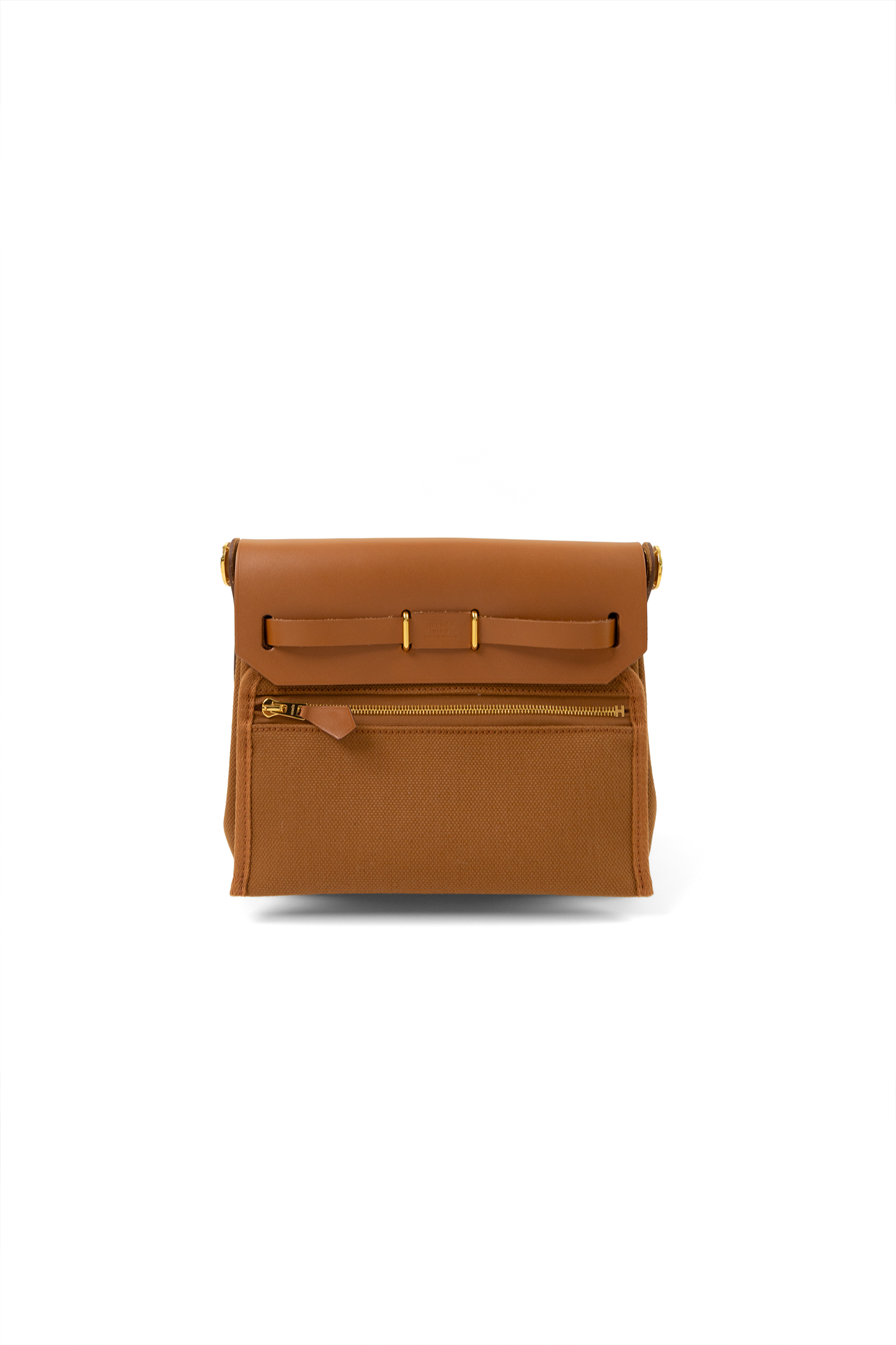 Hermès Mini Herbag Zip 20 Canvas in Fauve