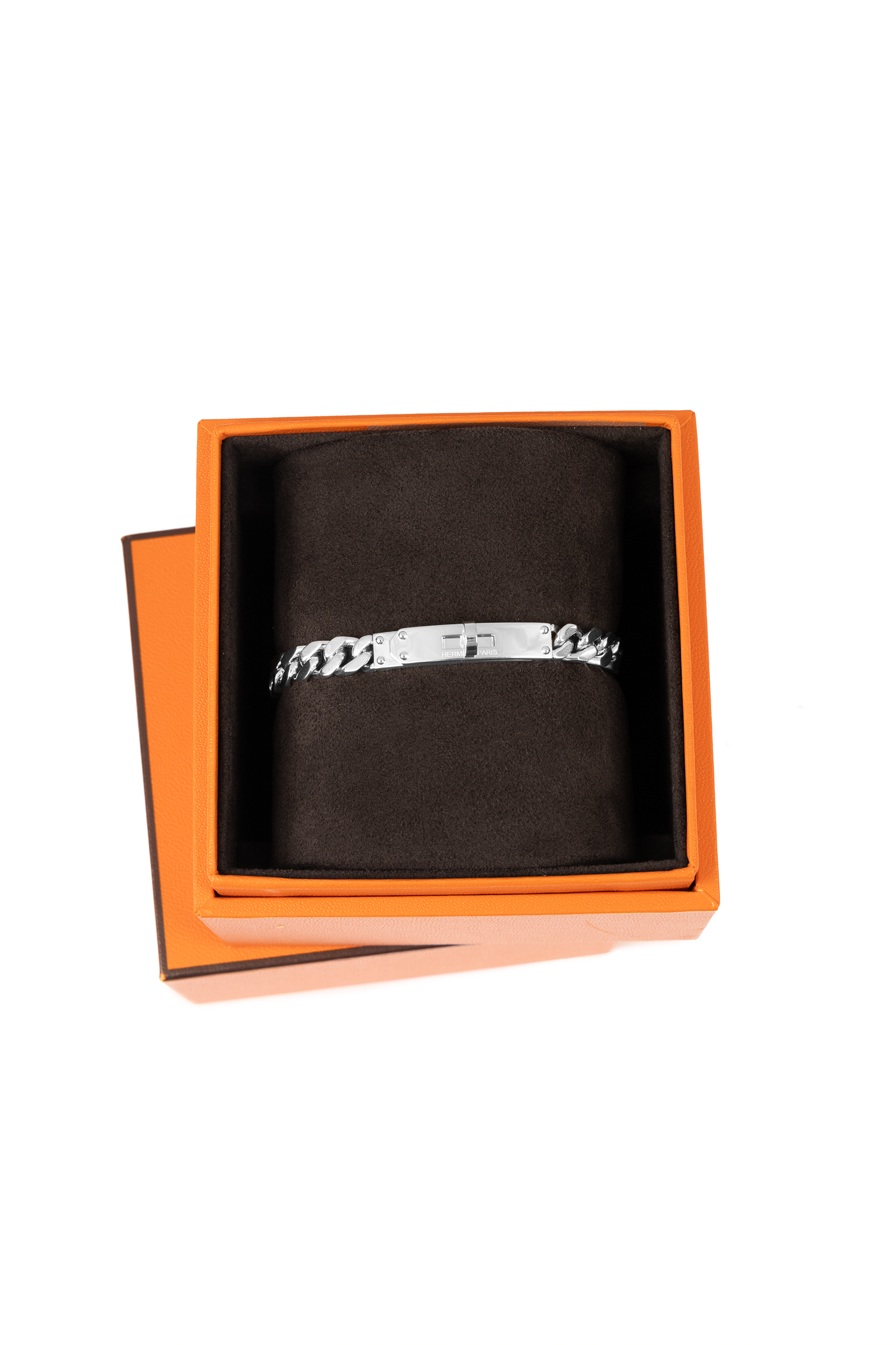 Hermès Kelly Gourmette Silver Bracelet