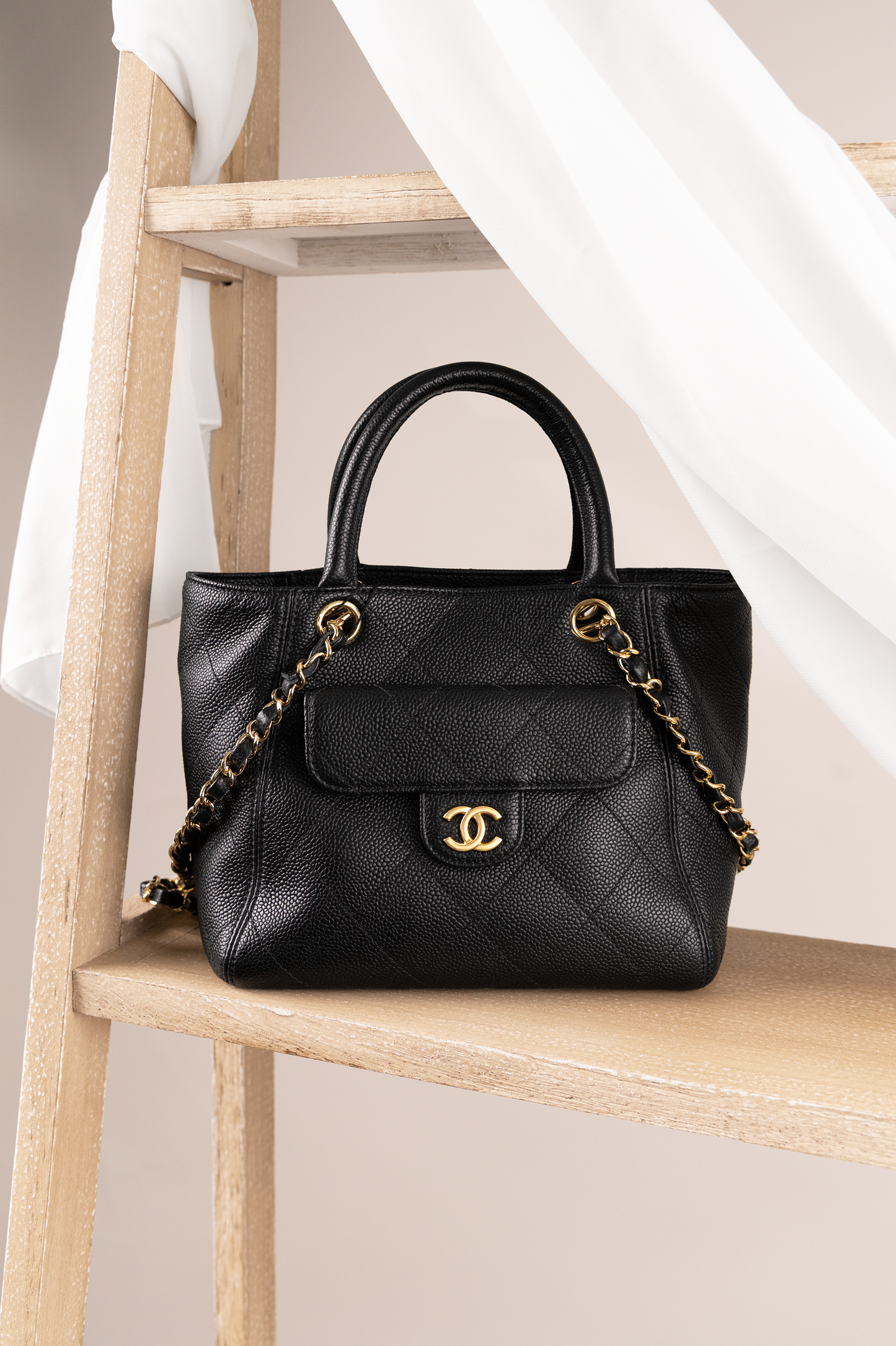 Chanel Small Black Shopping Bag