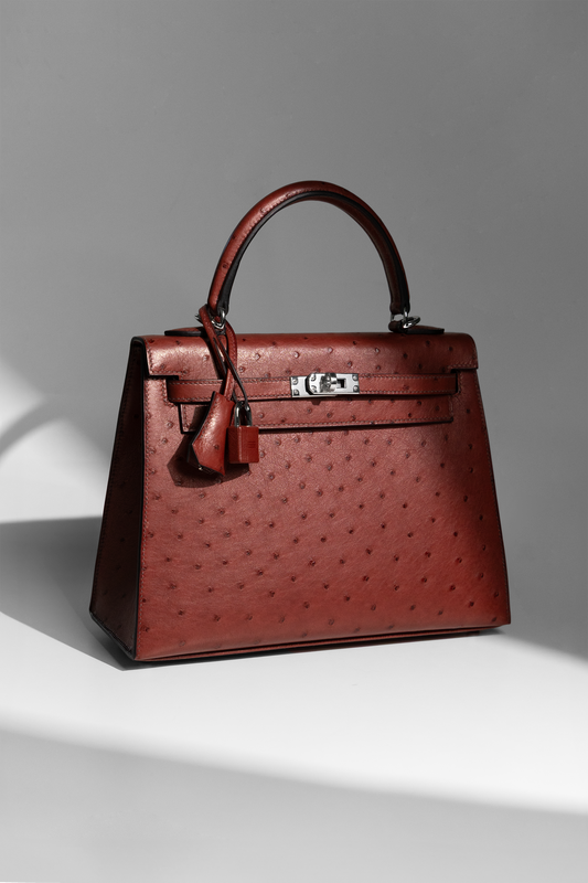 Hermès Kelly 25 Ostrich in Rouge H PHW