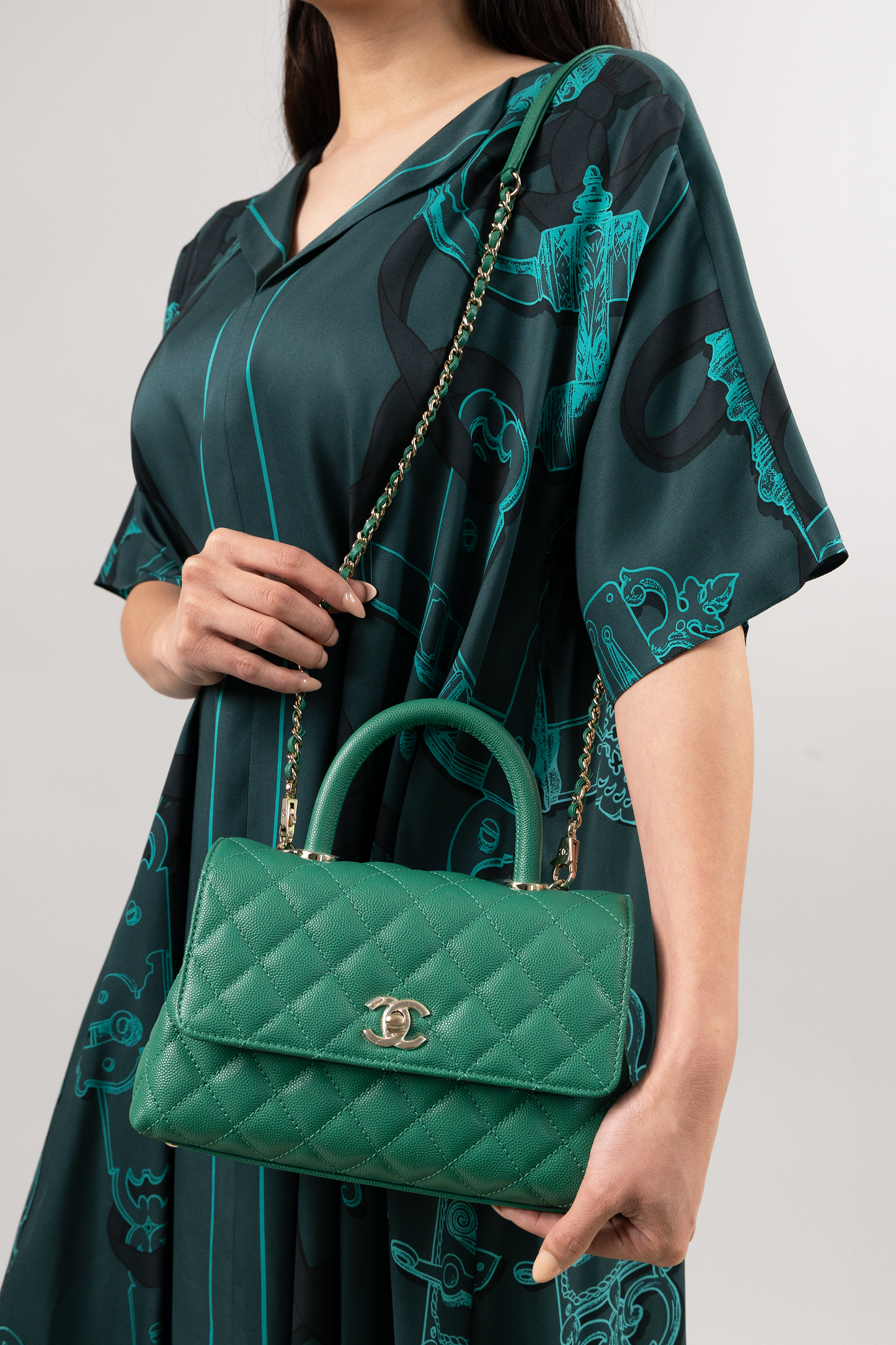 Chanel Small Green Coco Handle