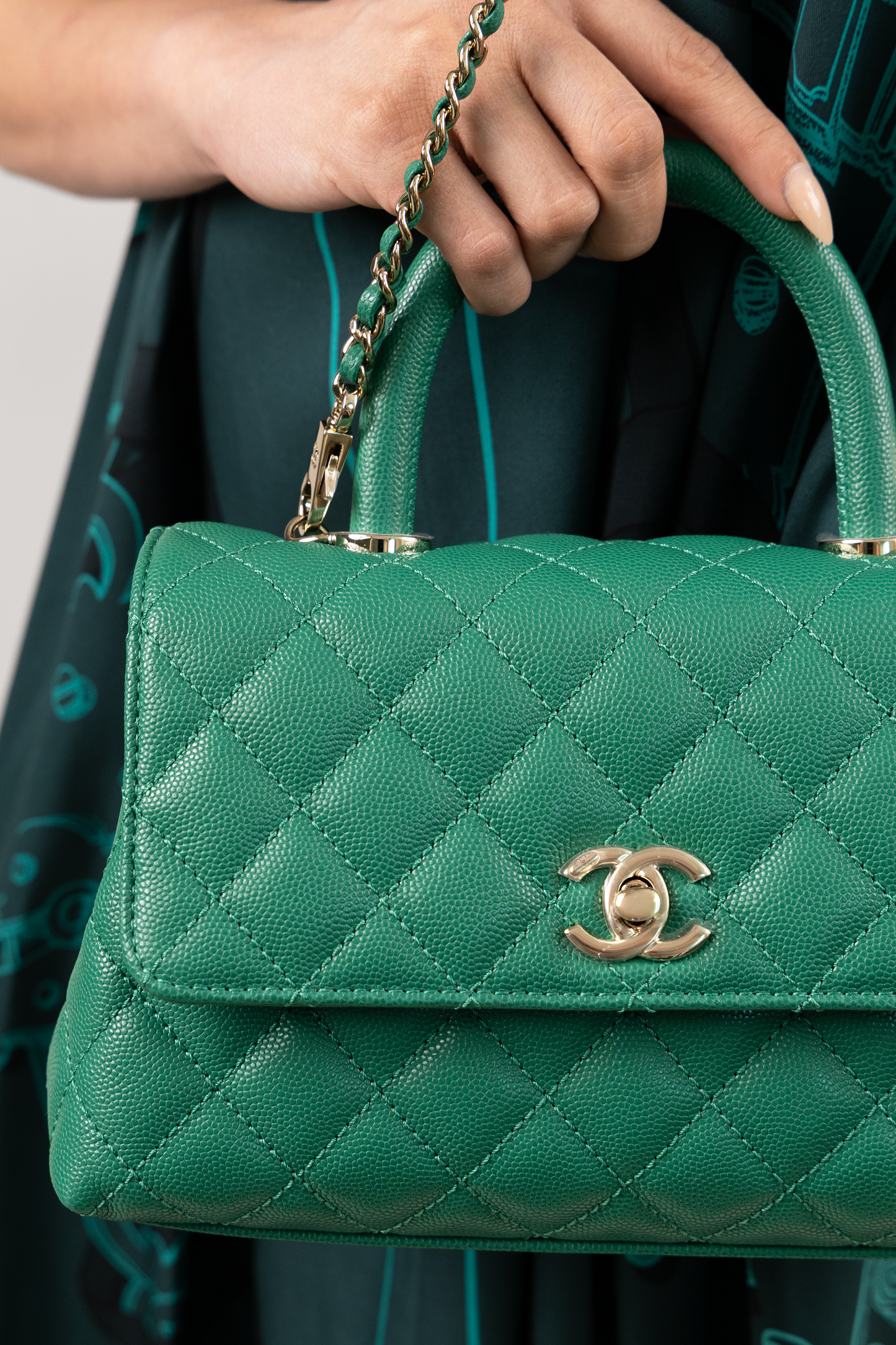 Chanel Small Green Coco Handle