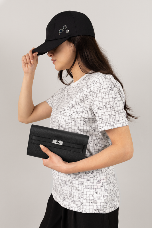 Hermès Kelly Wallet To Go & Miles Jump Cap in Black