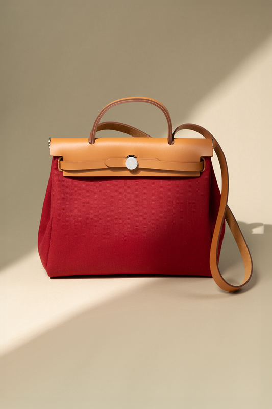 Hermès Herbag 31 Rouge Grenat/ Fauve PHW
