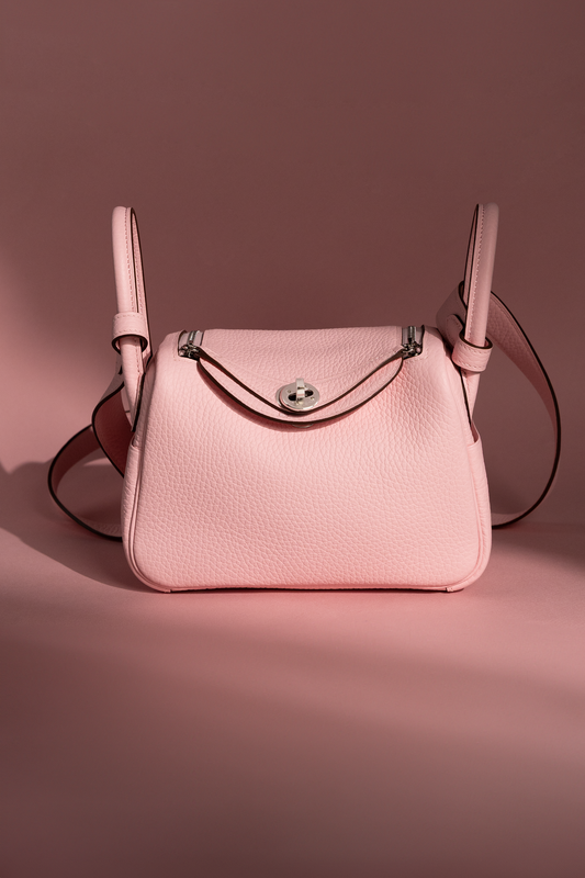 Hermès Mini Lindy Clemence in Rose Sakura PHW