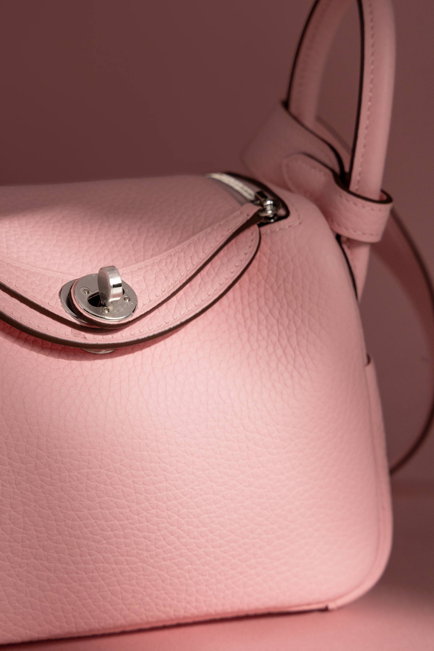 Hermès Mini Lindy Clemence in Rose Sakura PHW