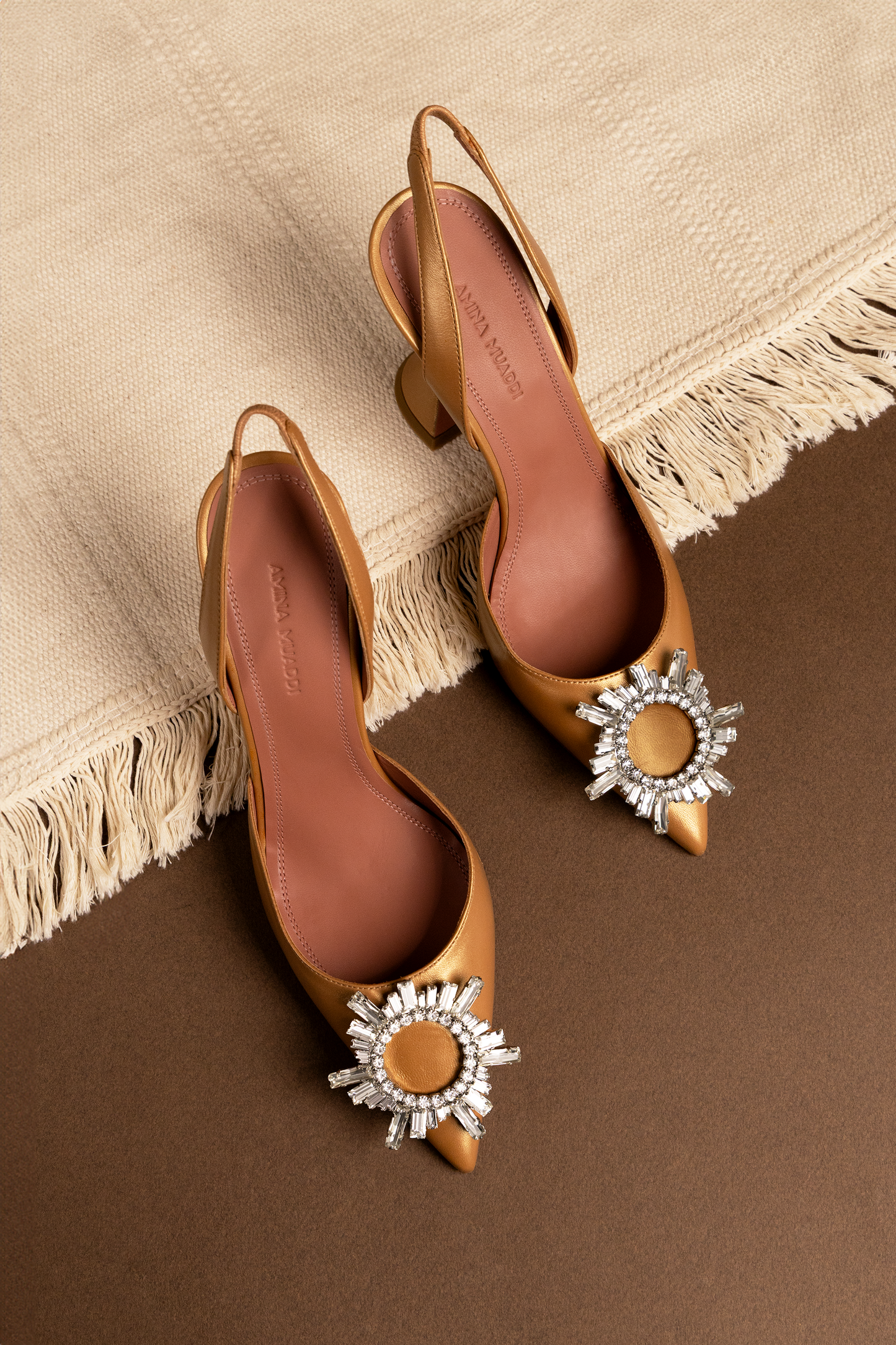 Amina Muaddi Begum Slingback Pumps in Nude